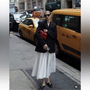 Elegant White Midi Skirt - Classic Women's Skirt